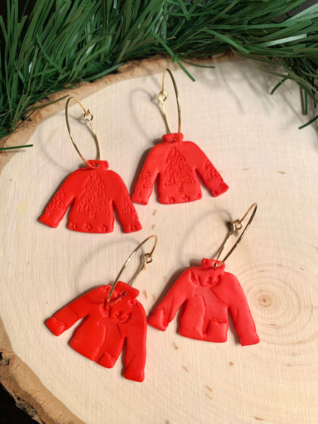 Red Sweater Hoops