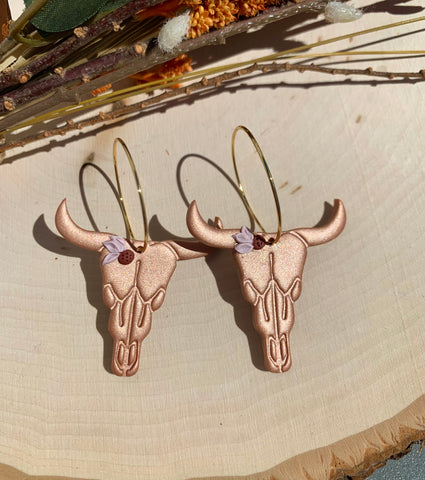 Copper Bull Hoops